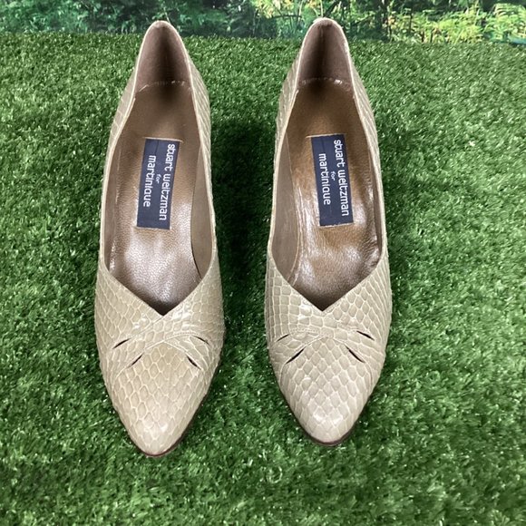 Stuart Weitzman Snake Skin Heels Vintage 8 - Picture 2 of 15